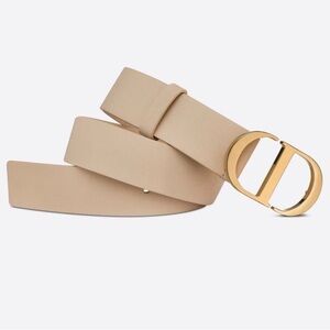 Christian Dior 30 Montaigne Belt 35mm – Beige Smooth Calfskin (Size 70) – NEW!